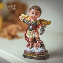 Imagem São Miguel Arcanjo baby resina 12cm importado Imagem São Miguel Arcanjo baby resina 12cm importado