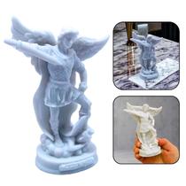 Imagem São Miguel Arcanjo Branca Resina 14 cm