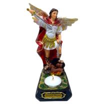 Imagem São Miguel Arcanjo com Porta Vela Resina 20 Cm Imagem São Miguel Arcanjo com Porta Vela Resina 20 Cm