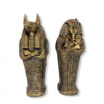 Imagem Sarcofagos Tutankamon Anúbis Escultura Resina 17cm Imagem Sarcofagos Tutankamon Anúbis Escultura Resina 17cm
