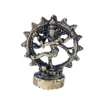 Imagem Shiva Roda Mini Escultura Metal Estátua 10 cm