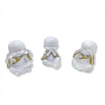 Imagem Trio Budas Escultura Resina Estátua 05 cm