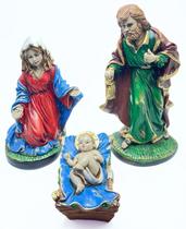 Imagem Trio Sagrada Família Presépio Natal 20 cm Gesso