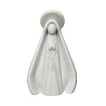 Imagem Virgem Maria Estilizada 20cm Resina Branca Maciça Decoração Altar Oração Presente Devocional Imagem Virgem Maria Estilizada 20cm Resina Branca Maciça Decoração Altar Oração Presente Devocional