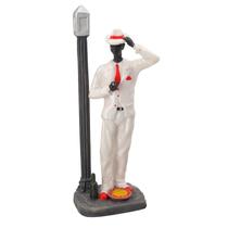 Imagem Zé Pelintra No Poste Branco Escultura Resina 28 Cm Imagem Zé Pelintra No Poste Branco Escultura Resina 28 Cm