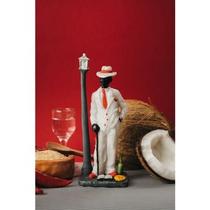 Imagem Zé Pilintra Bco Escultura Resina Estatua 18 Cm