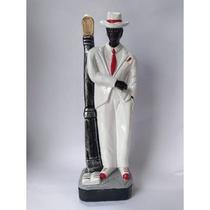 Imagem Ze Pilintra C/ Poste Escultura Gesso Estatua 50 Cm