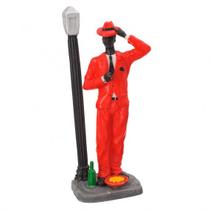 Imagem Ze Pilintra C/ Poste Vemelho Escultura Resina Estatua 28 Cm