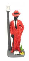 Imagem Ze Pilintra C/ Poste Verm Escultura Resina 18 Cm