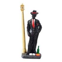 Imagem Zé Pilintra Preto Escultura Resina Estatua 18 Cm