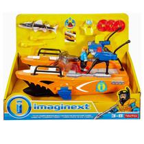 Imaginext Barco Turbo Resgate + Mini Boneco + Acessórios - Mattel DTL95