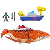 Imaginext Jw Rebirth Mosasaurus Com Som, Movimento E Barco Patrulha Imaginext Jw Rebirth Mosasaurus Com Som, Movimento E Barco Patrulha