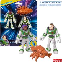 Imaginext - Mini Bonecos Buzz Lightyear e Alisha Hawthorne + Acessório - Disney Mattel HGT38 - Fisher Price