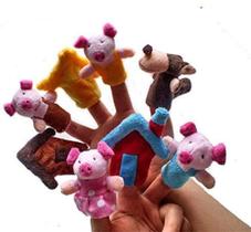 iMagitek História Contando O Tempo Fantoches de Dedos, Os Três Porquinhos Porcos Dedo Animal Brinquedos Educativos Brinquedos De Fada Conto de Fadas Brinquedo De Pelúcia Boneca de Contação de Histórias de Boneco