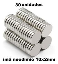 Iman Neodímio 10x2 Mm N35 Adesivado 30 Unidades