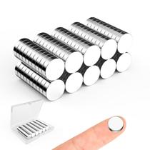 Ímãs Caturledas Circulares 12x2mm, pacote com 100 unidades, neodímio, prata