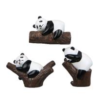 Ímãs de geladeira, 3 peças de resina 3D fofa de panda em tronco de árvore Ímãs de geladeira, 3 peças de resina 3D fofa de panda em tronco de árvore