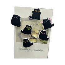 Imãs De Geladeira De Gato Preto Gordinho Kawaii 6pcs Plástico Decorativo De Resina Para Cozinha Imãs De Geladeira De Gato Preto Gordinho Kawaii 6pcs Plástico Decorativo De Resina Para Cozinha