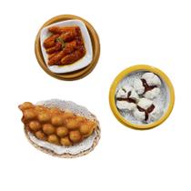 Ímãs de geladeira Hong Kong Dim Sum 3D Resina 3 unidades Ímãs de geladeira Hong Kong Dim Sum 3D Resina 3 unidades