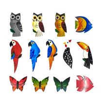 Imãs De Geladeira Kit Com 5 Animais Arara Coruja Borboleta Tucano Galinha Ima Sortidas Imãs De Geladeira Kit Com 5 Animais Arara Coruja Borboleta Tucano Galinha Ima Sortidas