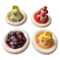Ímãs de geladeira, resina de sobremesa 3D, 4 peças de guloseimas realistas Ímãs de geladeira, resina de sobremesa 3D, 4 peças de guloseimas realistas