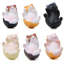 Ímãs de geladeira, resina fofa e gorda para pose lateral de gato, 6 unidades Ímãs de geladeira, resina fofa e gorda para pose lateral de gato, 6 unidades