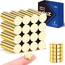 Ímãs de geladeira VSKIZ 120 unidades de neodímio dourado 10x3mm para escola