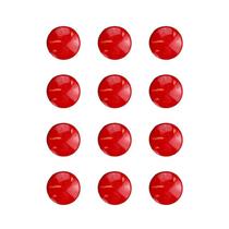 Imãs Enfeite de Geladeira e Painel Botão Vermelho 12 Unidades