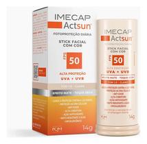 Imecap Actsun Fps50 14g Protetor Solar Facial Bastão Cores 1.0 Claro 2.0 Médio 3.0 Escuro
