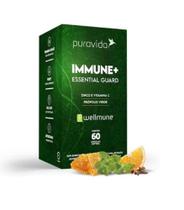 Immune +Essential Guard (Zinco,Vit C e Própolis Verde) Wellmune com 60 Cápsulas Softgel -Pura Vida