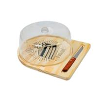 IMPERDÍVEL Boleira de Madeira Natural e Tampa de Acrílico com Faquinha, Café, Bolo, Tortas, Queijos, Frios e Petiscos