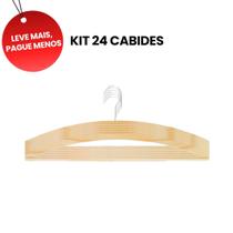 IMPERDÍVEL KIT 24 Cabides de Madeira Tintureiro 40cm Adulto Granel, Haste Firme, Organização, Resistente, Calça, Camisa, Casacos, Armários