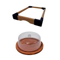 IMPERDÍVEL KIT Bandeja e Boleira de Madeira Rústica com tampa, Cozinha, Bolos, Mesa posta, Petiscos