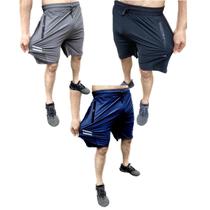 Imperdivel! kit com 3 bermudas dry fit de seda gelada esportivas - premium