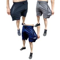 Imperdivel! kit com 3 bermudas dry fit de seda gelada esportivas - premium