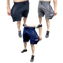 Imperdivel! kit com 3 bermudas dry fit de seda gelada esportivas
