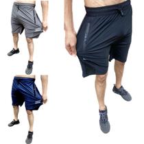 Imperdivel! kit com 3 bermudas dry fit de seda gelada premium