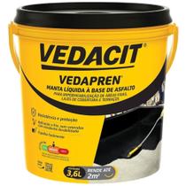 Impermeabilizante Vedapren Preto 3,6 Kilos - 111804 - VEDACIT Impermeabilizante Vedapren Preto 3,6 Kilos - 111804 - VEDACIT