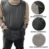 Impermeavel 3 bolsos avental uniforme bata jaleco colete profissional unisex preto tamanho unico feminino masculino prof Impermeavel 3 bolsos avental uniforme bata jaleco colete profissional unisex preto tamanho unico feminino masculino prof