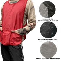 Impermeavel 3 bolsos avental uniforme bata jaleco colete profissional unisex vermelha tamanho unico feminino masculino p