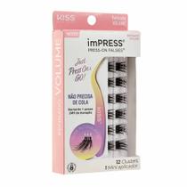 ImPRESS Press-on Falsies Refinado Volume Kit - 12 Cílios Postiços + 1 Mini Aplicador