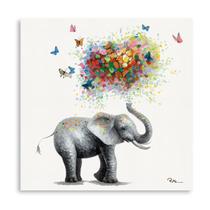 Impressão Artística Infantil Yidepot - Borboleta e Elefante - 30x30cm Impressão Artística Infantil Yidepot - Borboleta e Elefante - 30x30cm