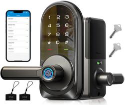Impressão digital de entrada sem chave Smart Lock Veise RZ09 7 em 1, preto fosco