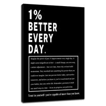 Impressão em tela Arte de parede motivacional 1% Better Every Day 30x45cm Impressão em tela Arte de parede motivacional 1% Better Every Day 30x45cm