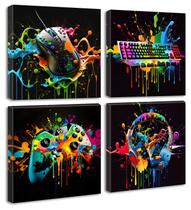 Impressão em tela, decoração de quarto de jogador, DJSYLIFE, Game Wall Art, 30x30cmx4