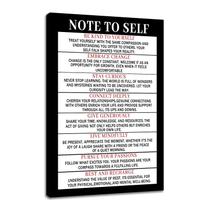 Impressão em tela PSYYSP Note To Self Motivational Wall Art 30x45cm Impressão em tela PSYYSP Note To Self Motivational Wall Art 30x45cm