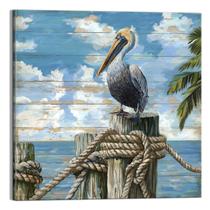 Impressão em tela YUEYARIT Bathroom Decor Beach Ocean 30x30cm