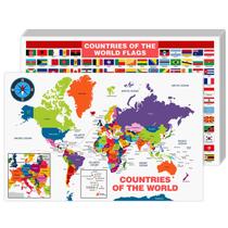 Impressão superfina Educational World Map S, 11x17", pacote com 10