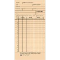 Impresso Cartão de Ponto Mensal Palha 86X180MM, Pacote com 100 Unidades