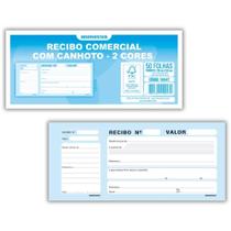 Impresso Recibo Comercial com Canhoto 50 Folhas 2 Cores - Pacote com 10